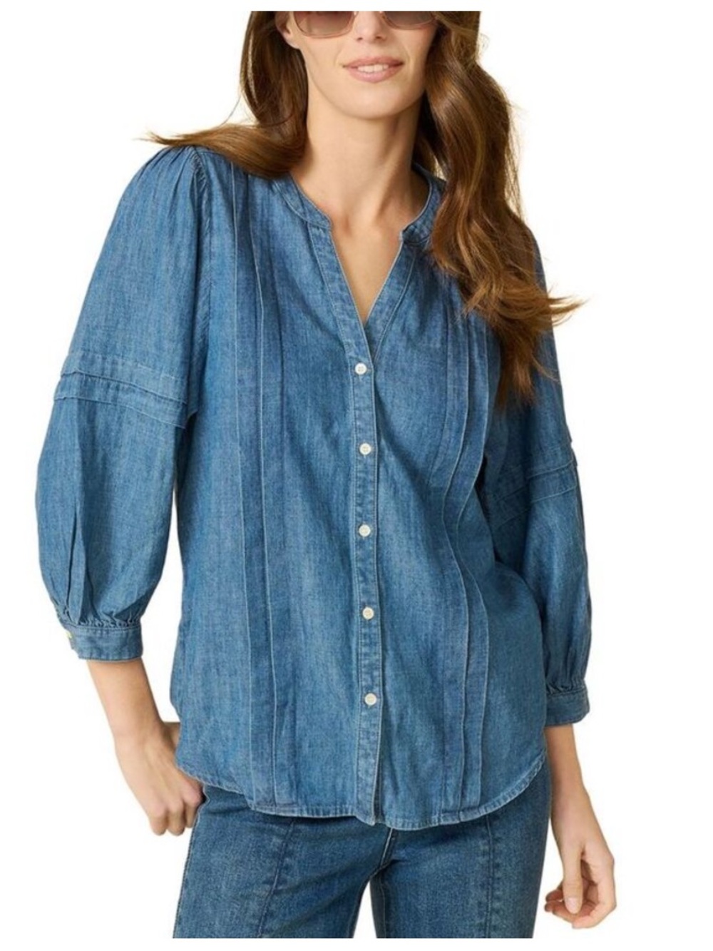 J.McLaughlin Laramie Linen-Blend‎ Blouse